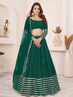 Teal Green Georgette Lehenga Choli